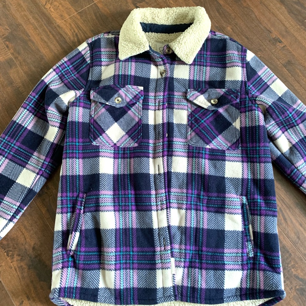 Soho Threads Plush Plaid Shirt Jacket Shacket SZ- Small - Picture 5 of 12